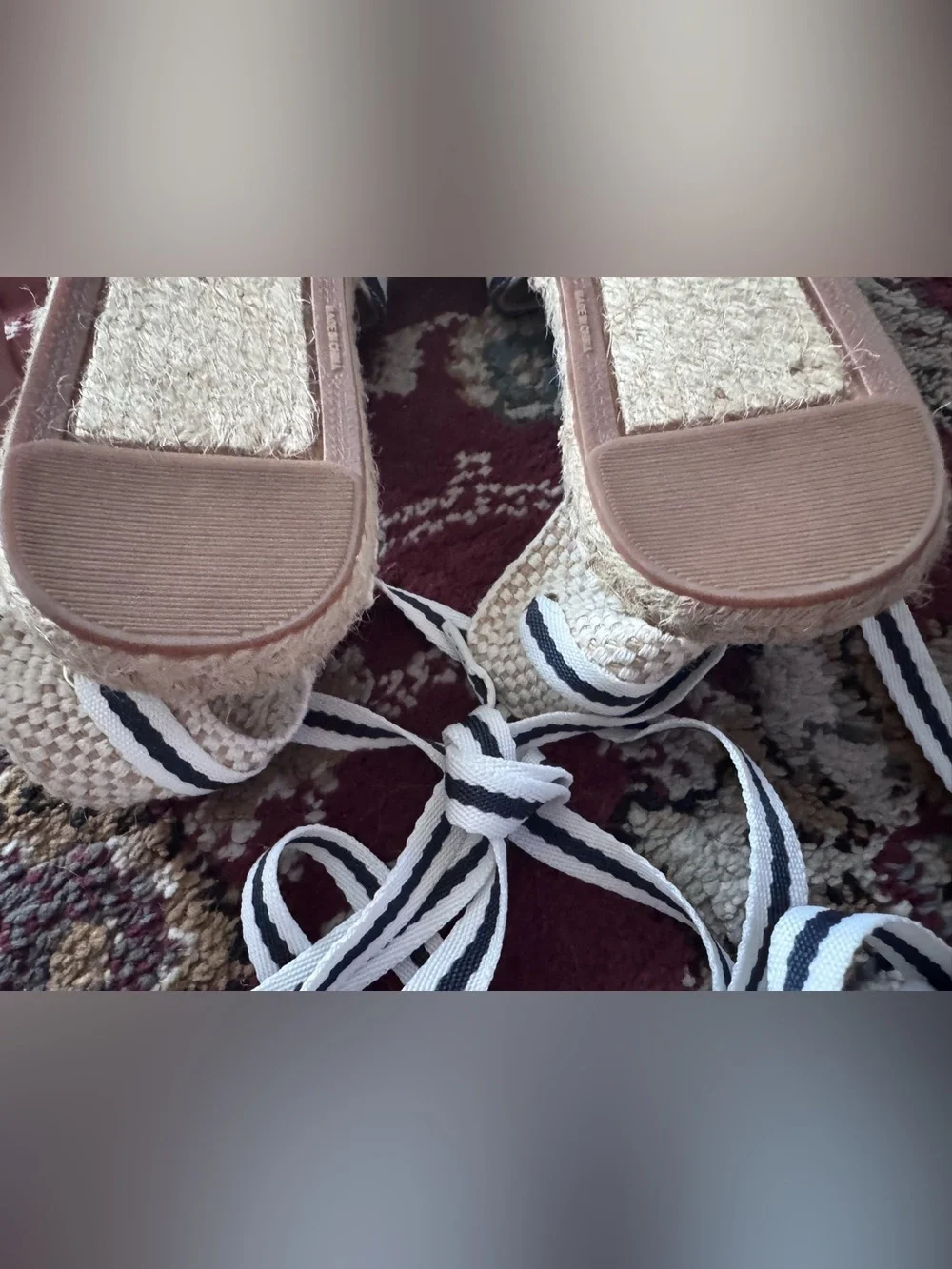 J.Crew espadrilles with ankle wrap size 6.5